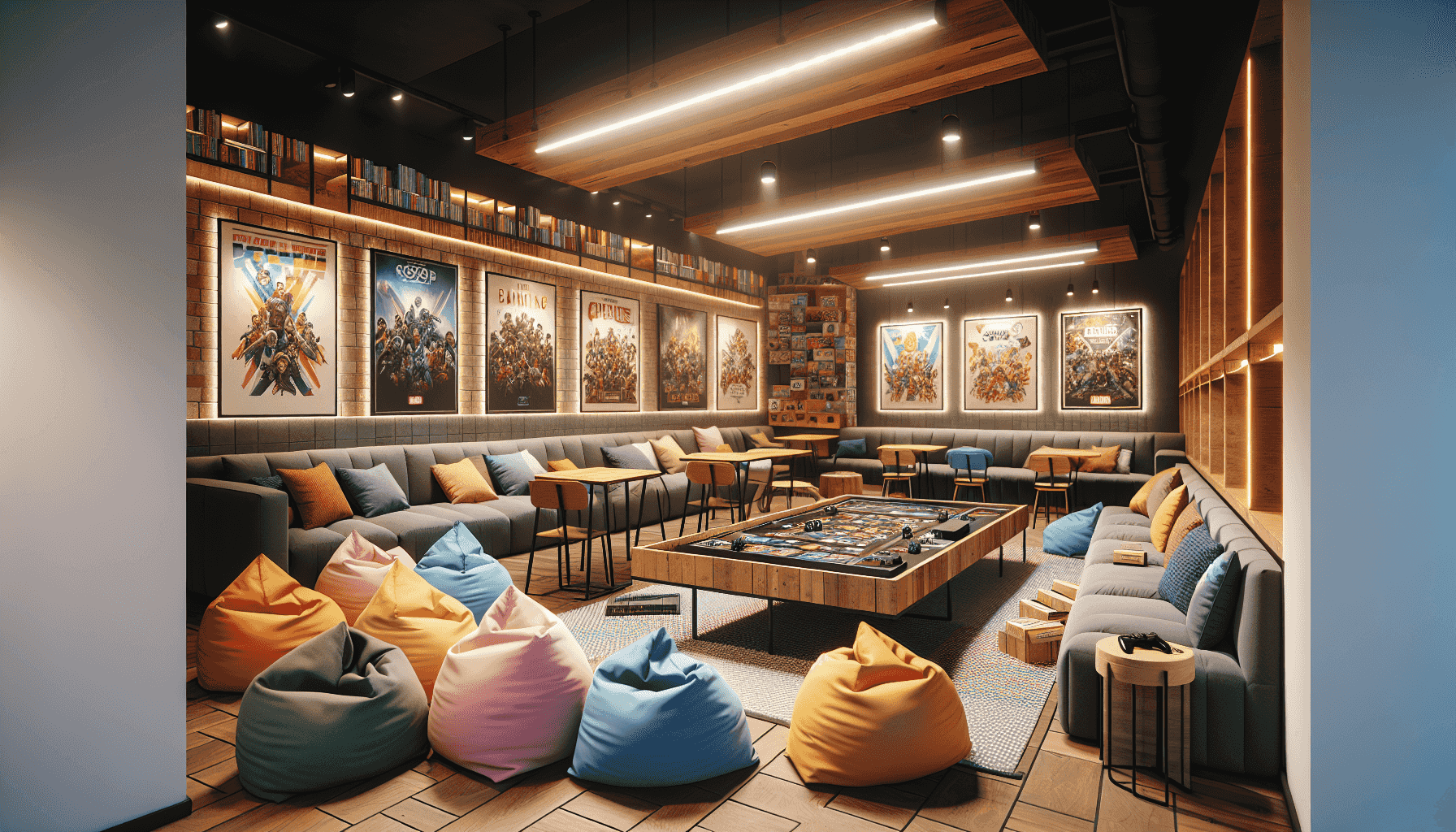 Espace lounge confortable dans le club de jeu