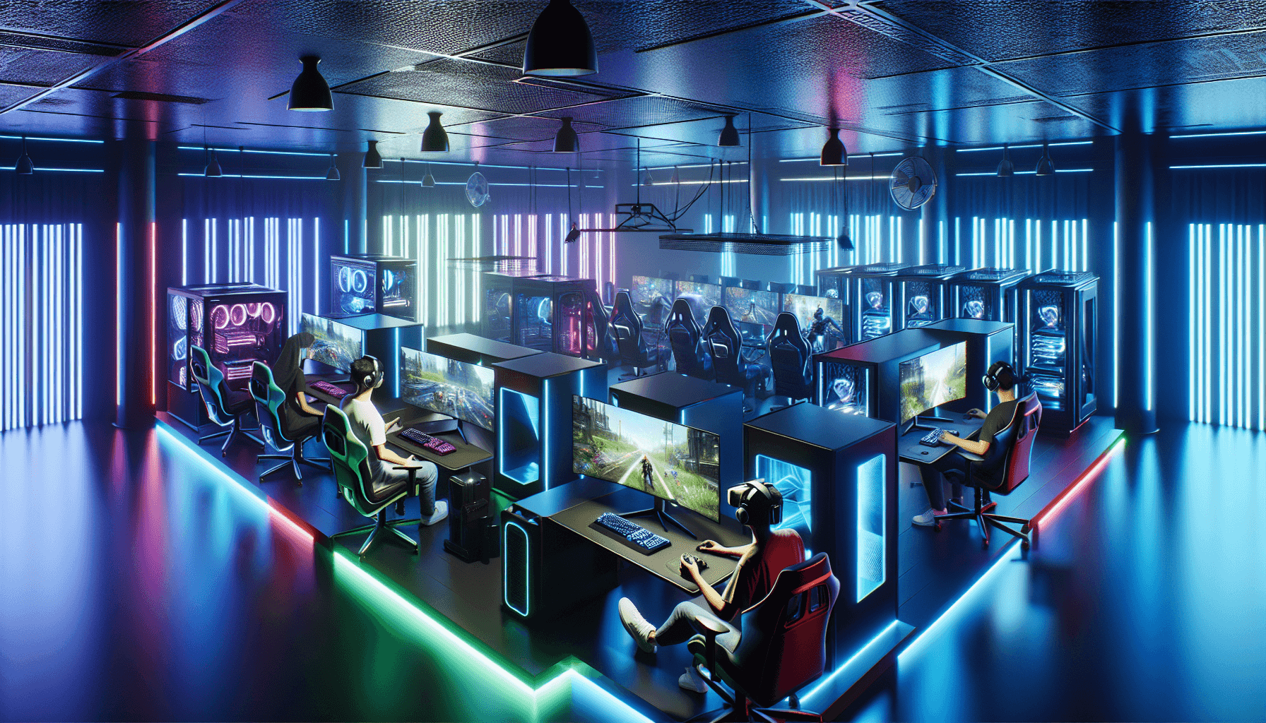 Vue panoramique du club de jeu avec équipement de pointe